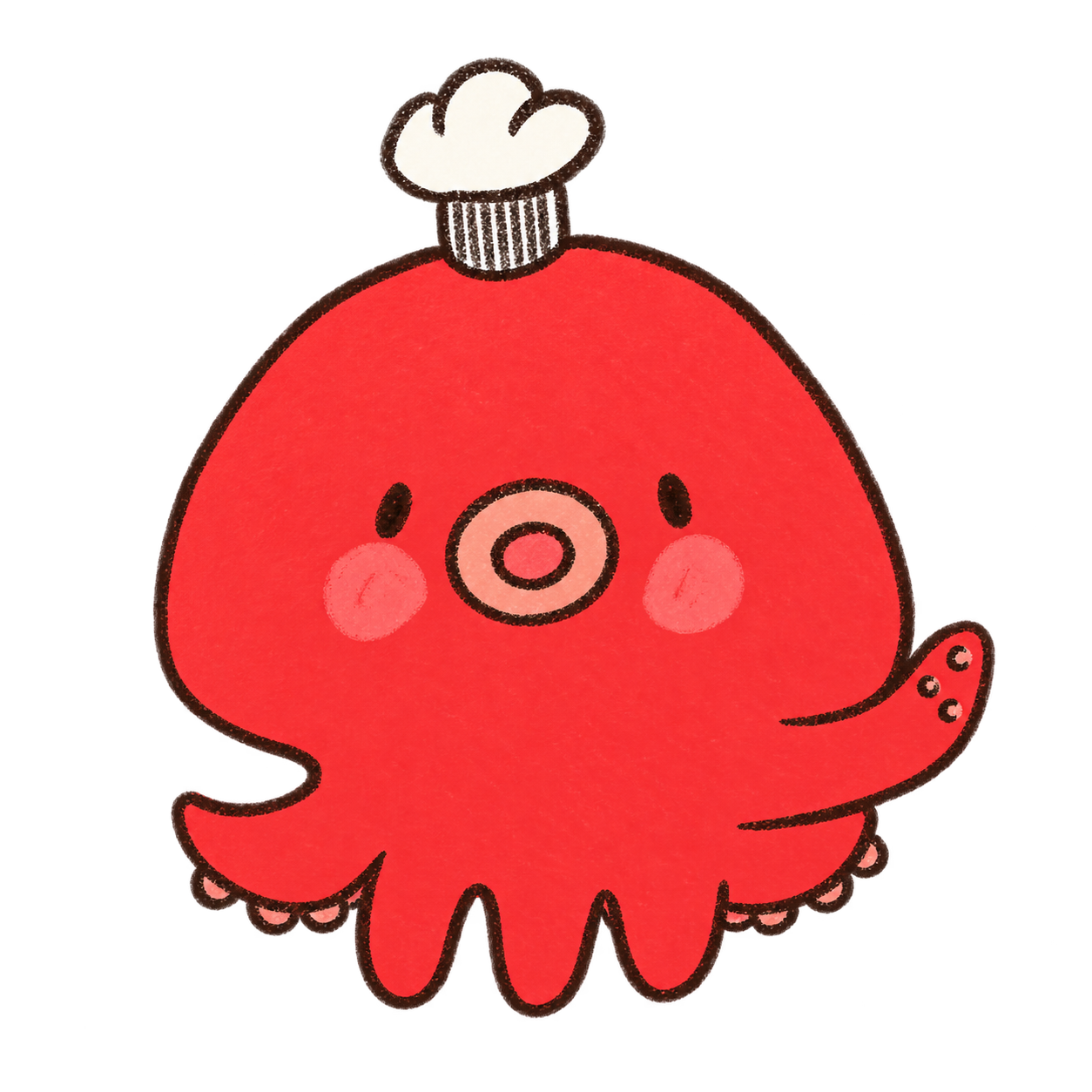 The Ate Plates octopus chef, waving